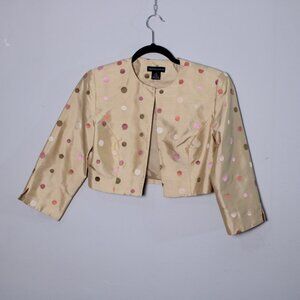 Spenser Jeremy Cropped Embroidered Polka Dot Bolero Size 4